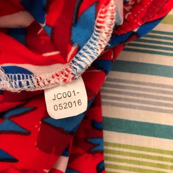 Lularoe Leggings Tights One Size Red White Blue Geometric - Picture 8 of 10